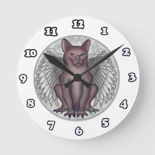 Ronde Horloge Chat Gargouille