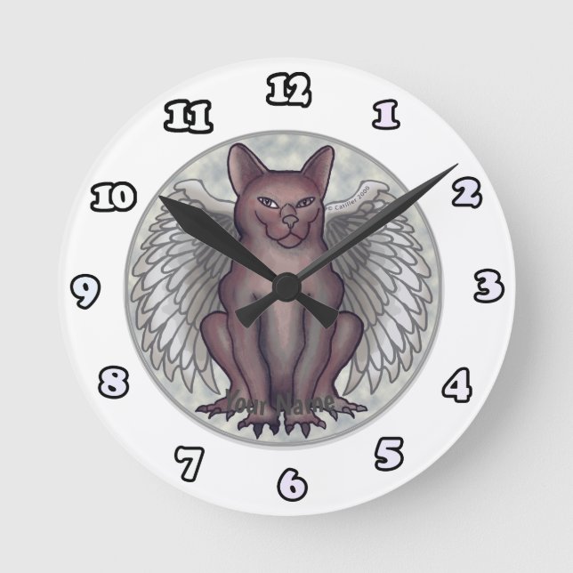 Ronde Horloge Chat Gargoyle (Recto)