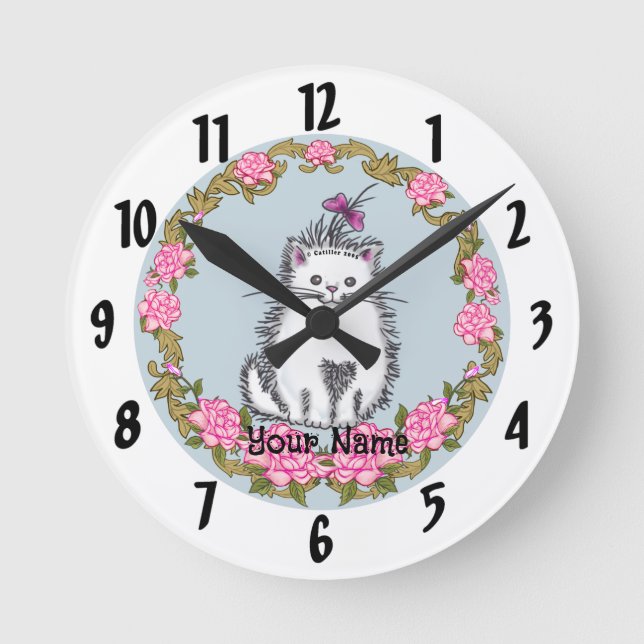 Ronde Horloge Chat Petit Chaton (Recto)
