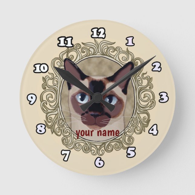 Ronde Horloge Chat Tonkinois (Recto)