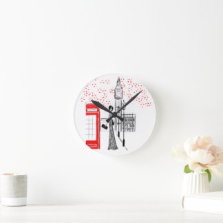 Ronde Horloge Chic London Glamor Art Wall