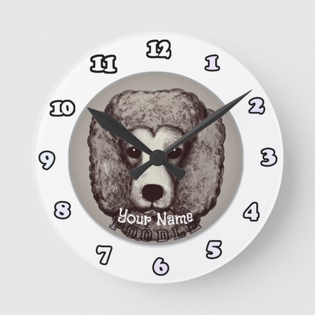 Ronde Horloge Chien Caniche (Recto)