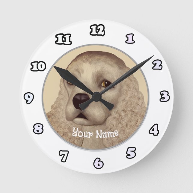 Ronde Horloge Chien Cocker Spaniel (Recto)