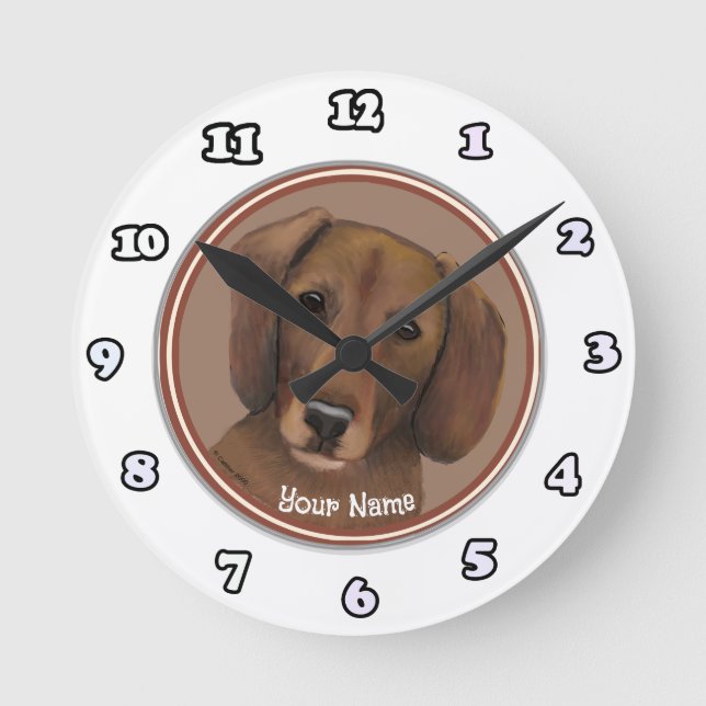 Ronde Horloge Chien Dachshund (Recto)