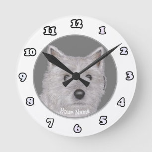 Ronde Horloge Chien Terrier Cairn