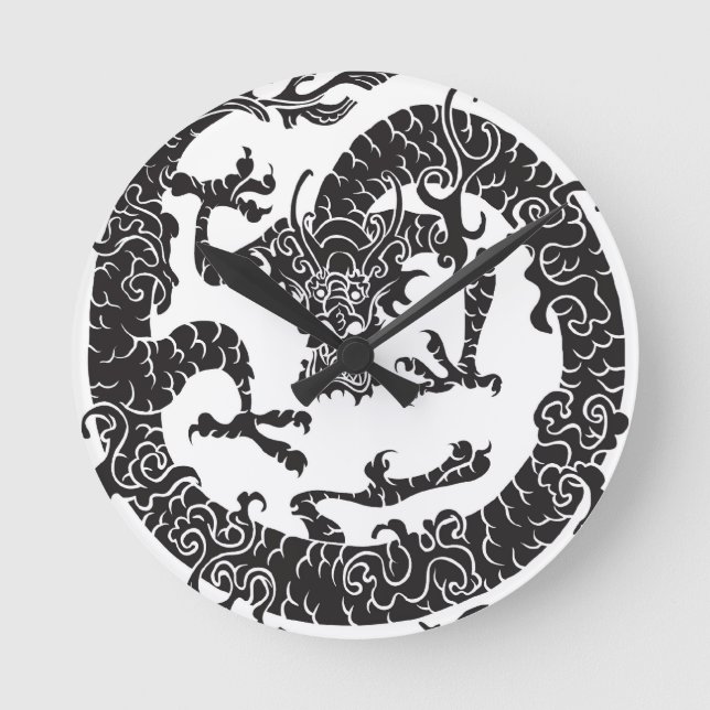 Ronde Horloge chinoise de dragon (Recto)