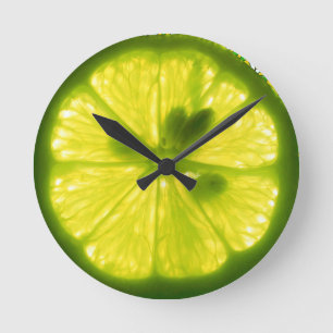 Ronde Horloge citron vert