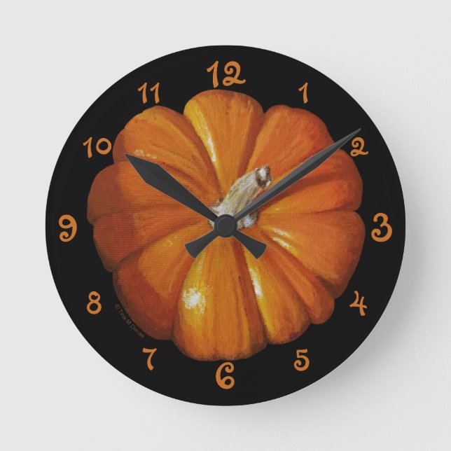 Ronde Horloge citrouille Acrylique (Recto)
