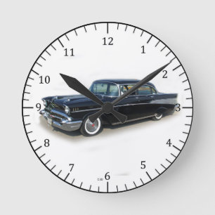 Ronde Horloge classique de 4 portes noire 1957