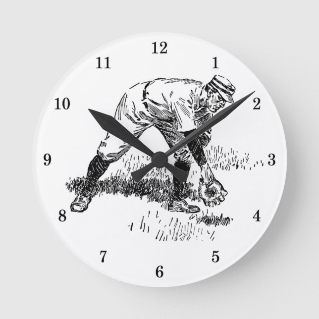 Ronde Horloge classique du mur de baseball (Recto)
