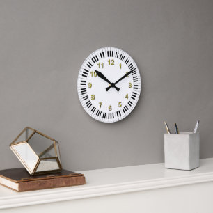 Ronde Horloge Clavier de Piano avec Marqueurs DIY