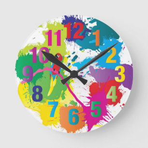 Ronde Horloge colorée d'art