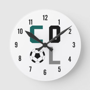 Ronde Horloge cool de soccer (verte)