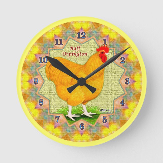 Ronde Horloge Coq Buff Orpington (Recto)