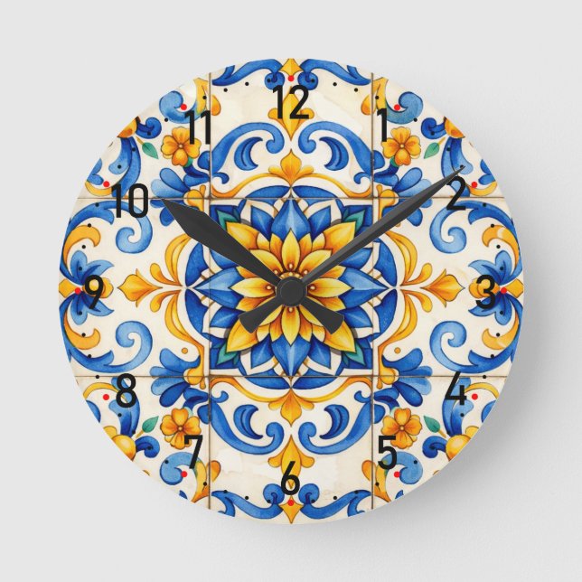 Ronde Horloge Crieuse de Temps Azulejo (Recto)