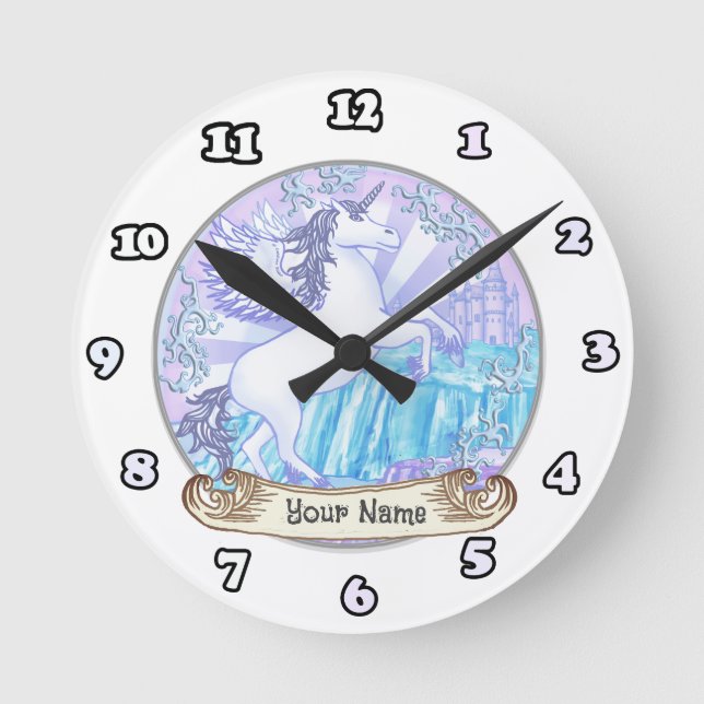 Ronde horloge Crystal Pegasus Unicorne (Recto)