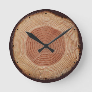 Ronde Horloge d'anneaux d'arbre de Jitaku