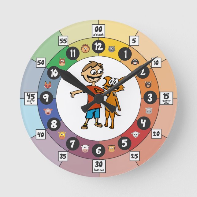 Ronde Horloge d'apprentissage pour les jeunes enfants :  (Recto)