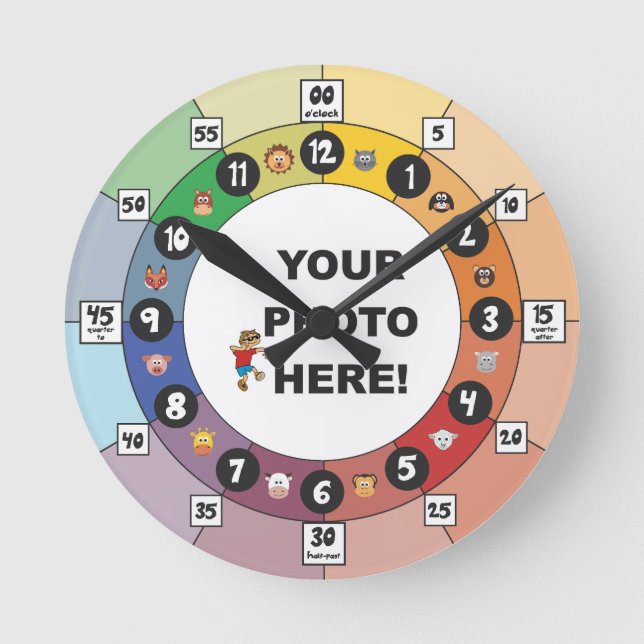 Ronde Horloge d'apprentissage pour les jeunes enfants (Recto)