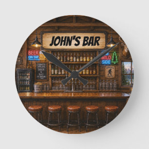 Ronde Horloge de bar personnalisée