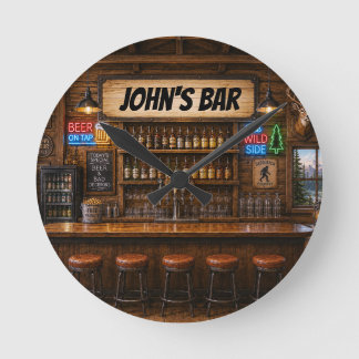 Ronde Horloge de bar personnalisée