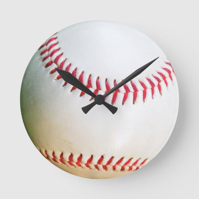 Ronde Horloge de baseball blanc (Recto)