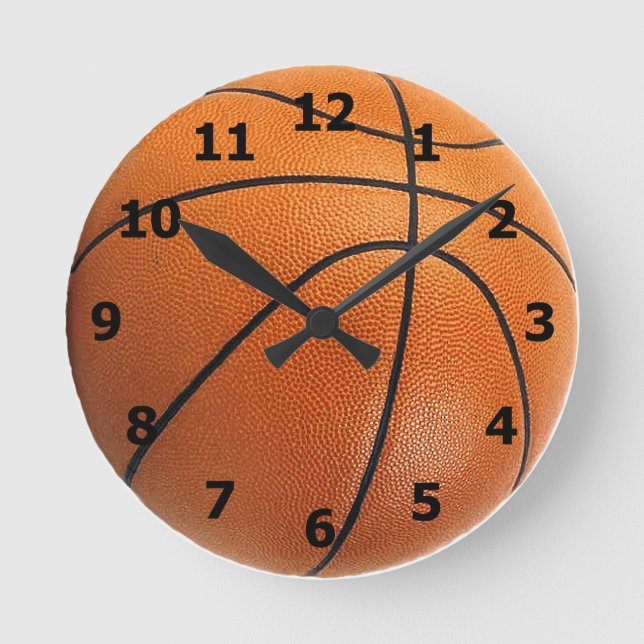 Ronde Horloge de basket-ball avec nombre (Recto)