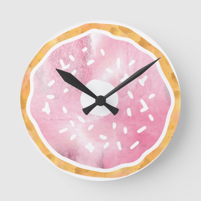Ronde Horloge de beigne rose pâle (Recto)