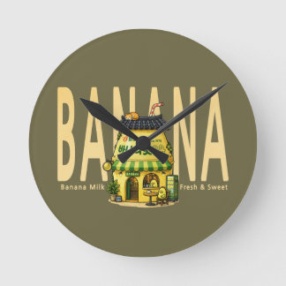 Ronde horloge de café au lait de banane