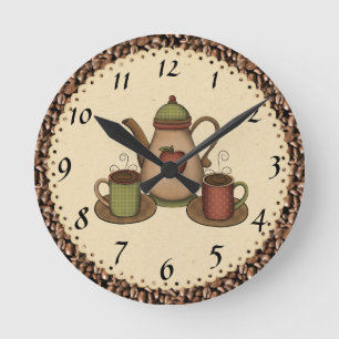 Ronde Horloge de café de cuisine