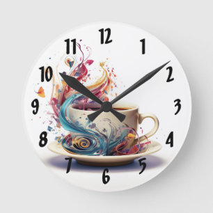 Ronde Horloge de café Whimsical
