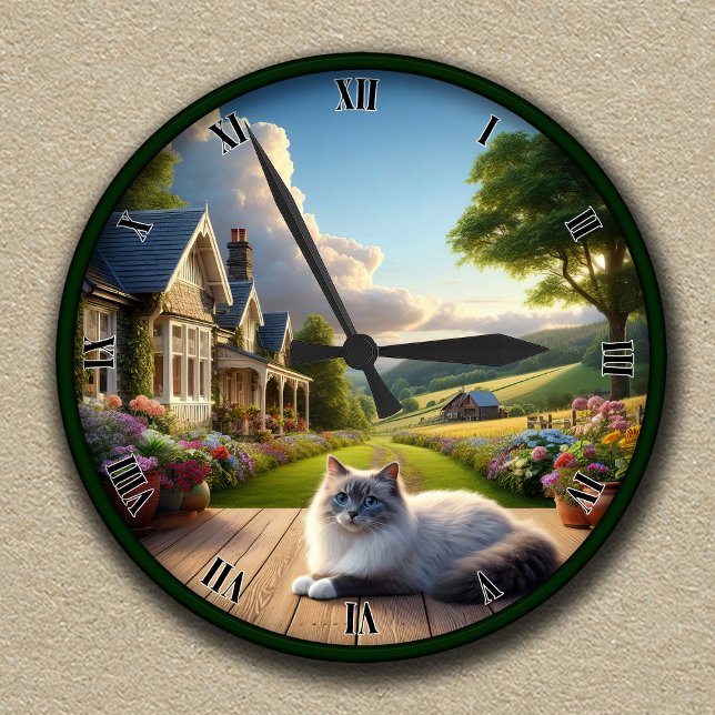 Ronde Horloge De Campagne Personnalisable Avec Poupée Fl (Créateur téléchargé)
