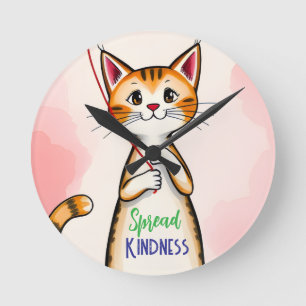 Ronde Horloge de chat mignon qui répand la gentillesse