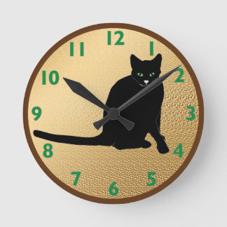 Ronde Horloge de chat noir