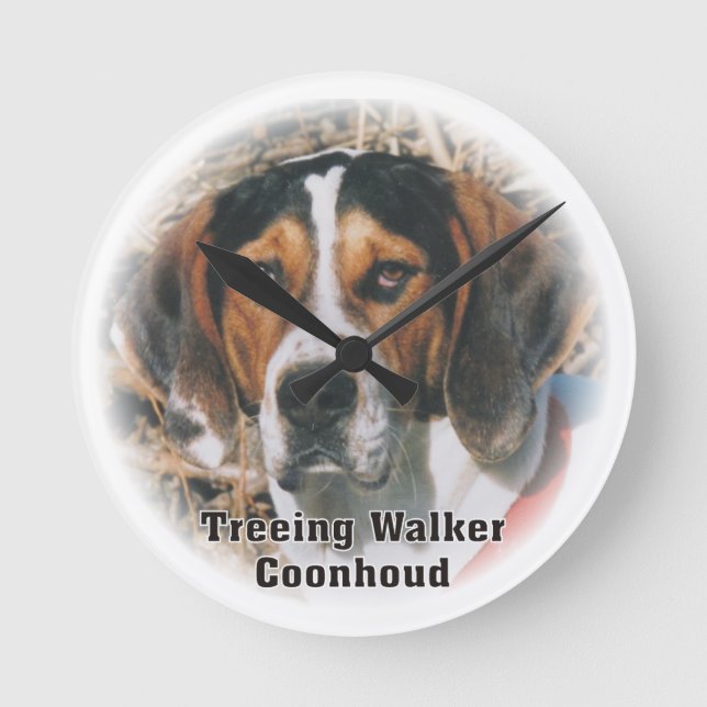 Ronde Horloge de chien de Coonhound de marcheur de (Recto)
