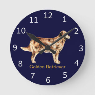 Ronde Horloge de chien de golden retriever