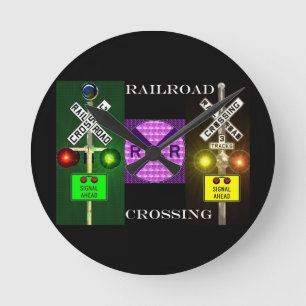 Ronde Horloge de clignotant de chemin de fer