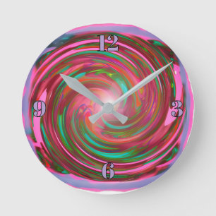 Ronde Horloge de conception Abstraite de torsion colorée