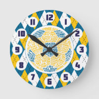 Horloge de conception typographique de ballon de f