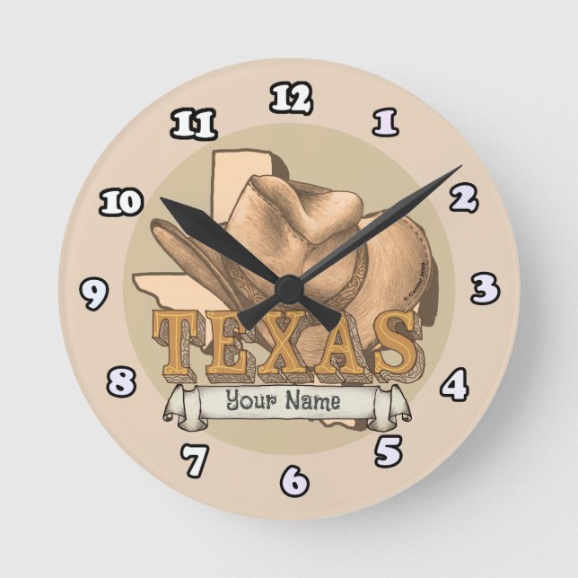 Ronde Horloge de cowboy du Texas (Recto)