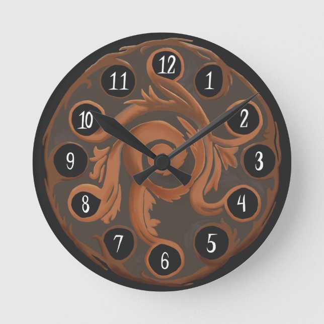 Ronde Horloge de cuivre avec du charme (Recto)