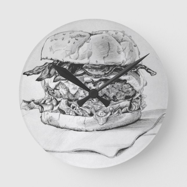 Ronde Horloge de dessin Burger (Recto)