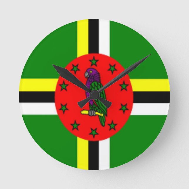 Ronde horloge de drapeau de la Dominique (Recto)