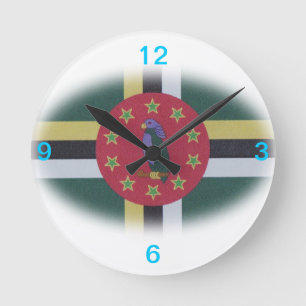 Ronde Horloge de drapeau de la Dominique