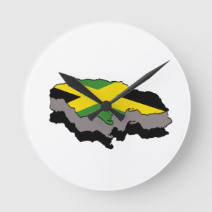 Ronde Horloge de drapeau de la Jamaïque