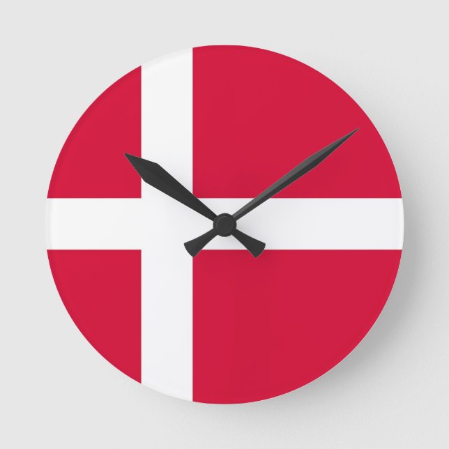Ronde horloge de drapeau de pays du Danemark (Recto)