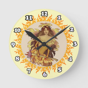 Ronde Horloge de fée des flammes de pompier
