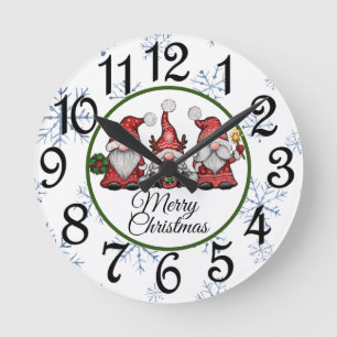 Ronde Horloge de gnome de Noël