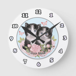 Ronde Horloge de Kittens trop mignonne