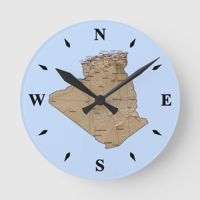 Ronde Horloge de la carte Algérie (Recto)